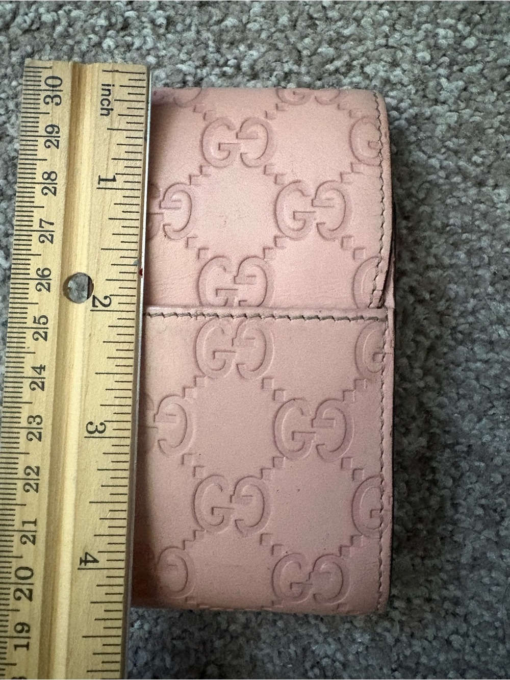Auth Gucci Pink Leather Cigarette lipstick Case multi pouch